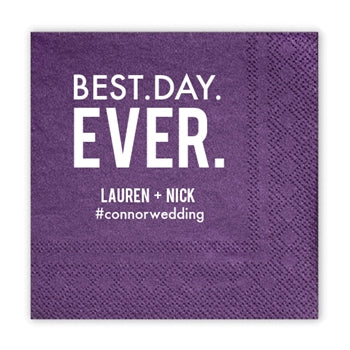 Personalized Napkins BEST. DAY. EVER. - Set of 100