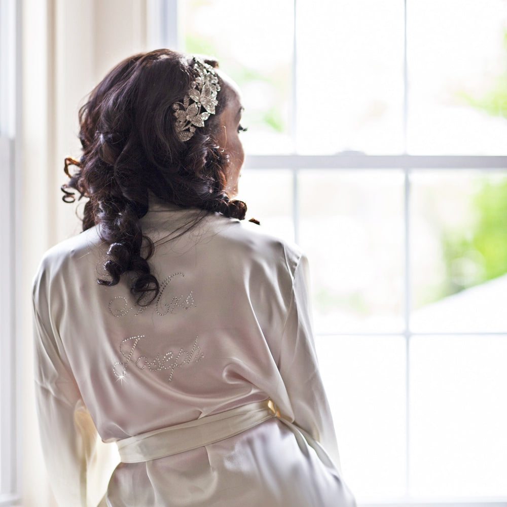 Custom Rhinestone Mrs. Robe, Rhinestone Bridal Robe, Customized Robe ...