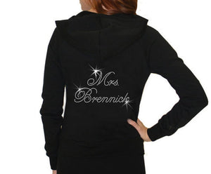 Personalized Rhinestone Mrs. Hoodie