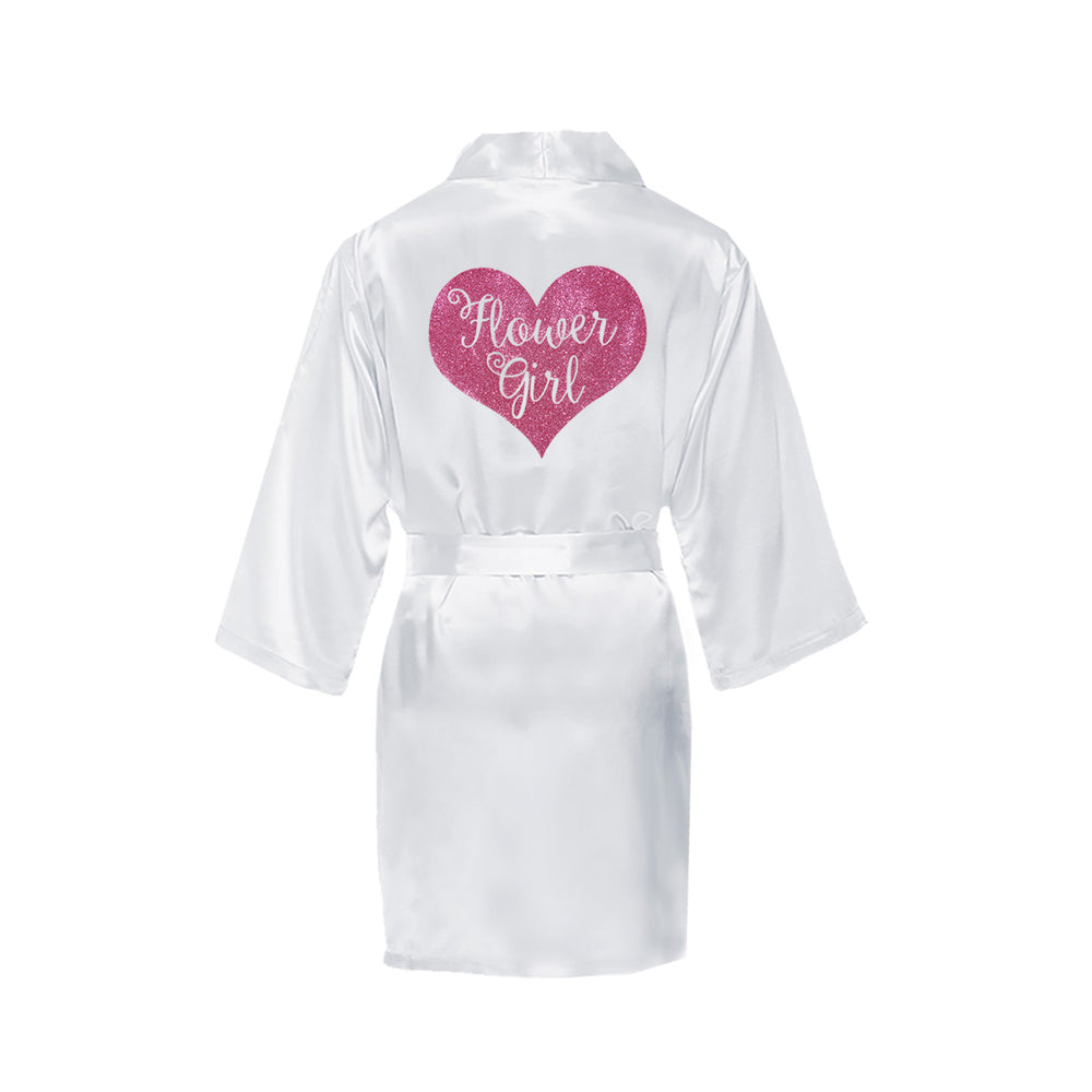 Monogrammed Satin Girls Robe