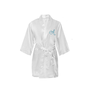 Monogrammed Satin Girls Robe