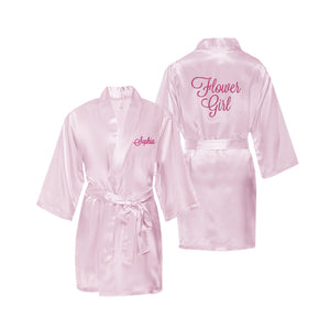 Monogrammed Satin Girls Robe