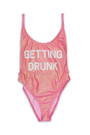 Getting Drunk High Cut Vintage One Piece