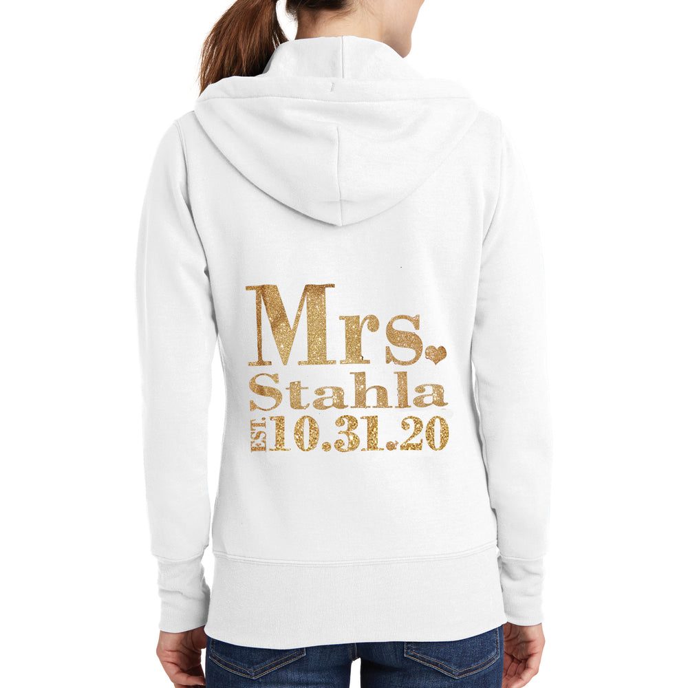 Personalized Mrs. Glitter Bride Hoodie