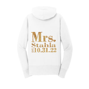 Personalized Mrs. Glitter Bride Hoodie