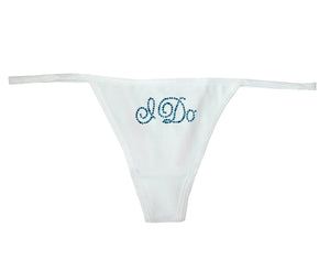 I Do Something Blue Rhinestone Bridal Thong