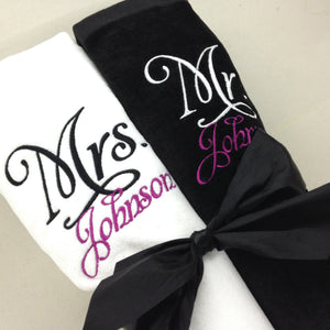 Personalized Mr. and Mrs. Beach Towel Set