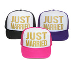 JUST MARRIED Hat, Honeymoon Hat, Just Married Trucker Hat, Bride Hat