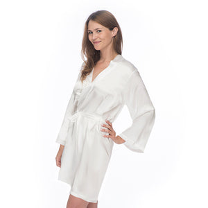 Bridal Satin Robe with Wedding Ring - KNEE LENGTH