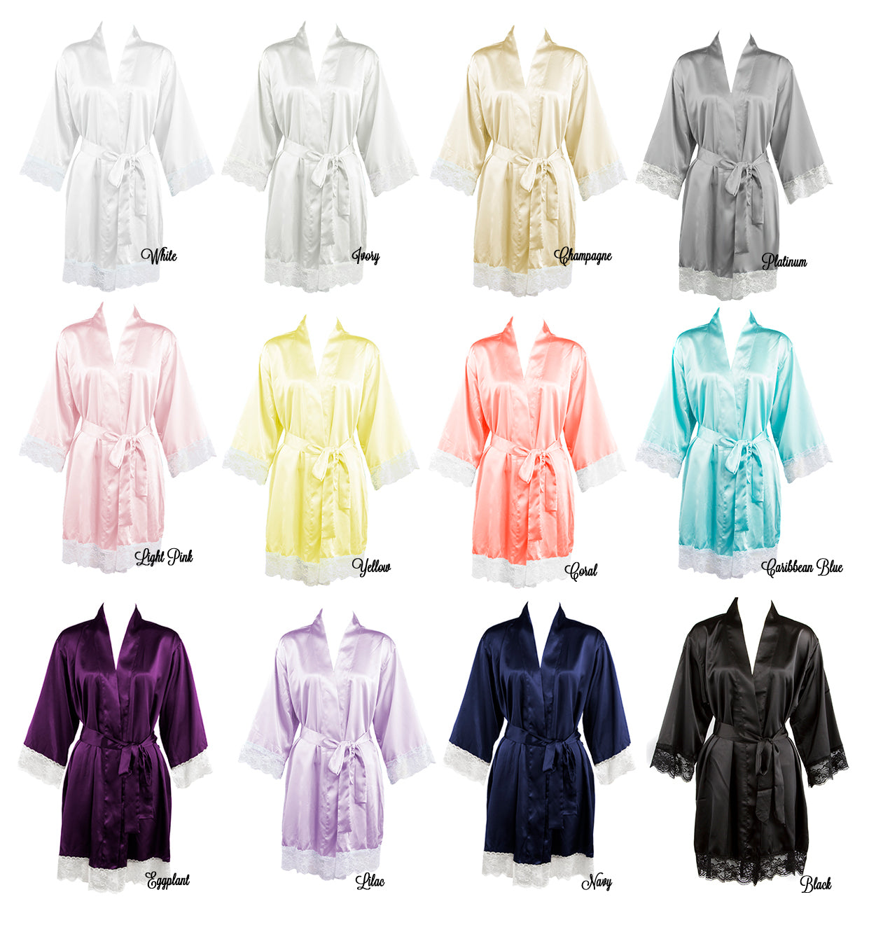 Bride Robe Color Lace Bridesmaid Robes, Monogrammed Bride Robe, Bridal Party Robes ...