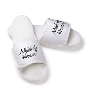 
            
                Load image into Gallery viewer, Maid of Honor Slippers with Bling Accent
            
        
