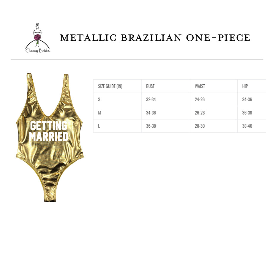 Getting Married High Cut One Piece - Metallic Gold