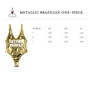 Getting Married High Cut One Piece - Metallic Gold