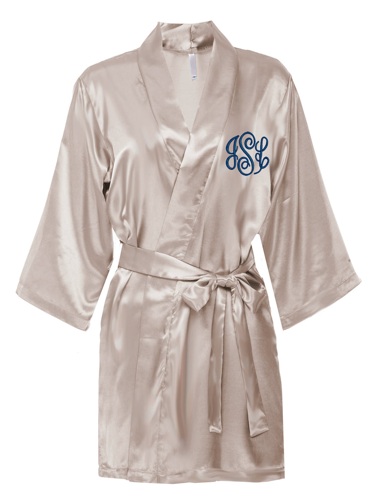 Monogrammed Satin Robe