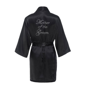 Rhinestone Mother of the Groom Satin Robe