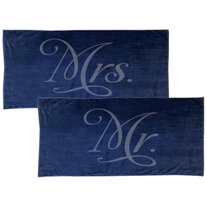 
            
                Load image into Gallery viewer, Mrs. and Mr. Beach Towels, Bride and Groom Towels, Just married Towels
            
        