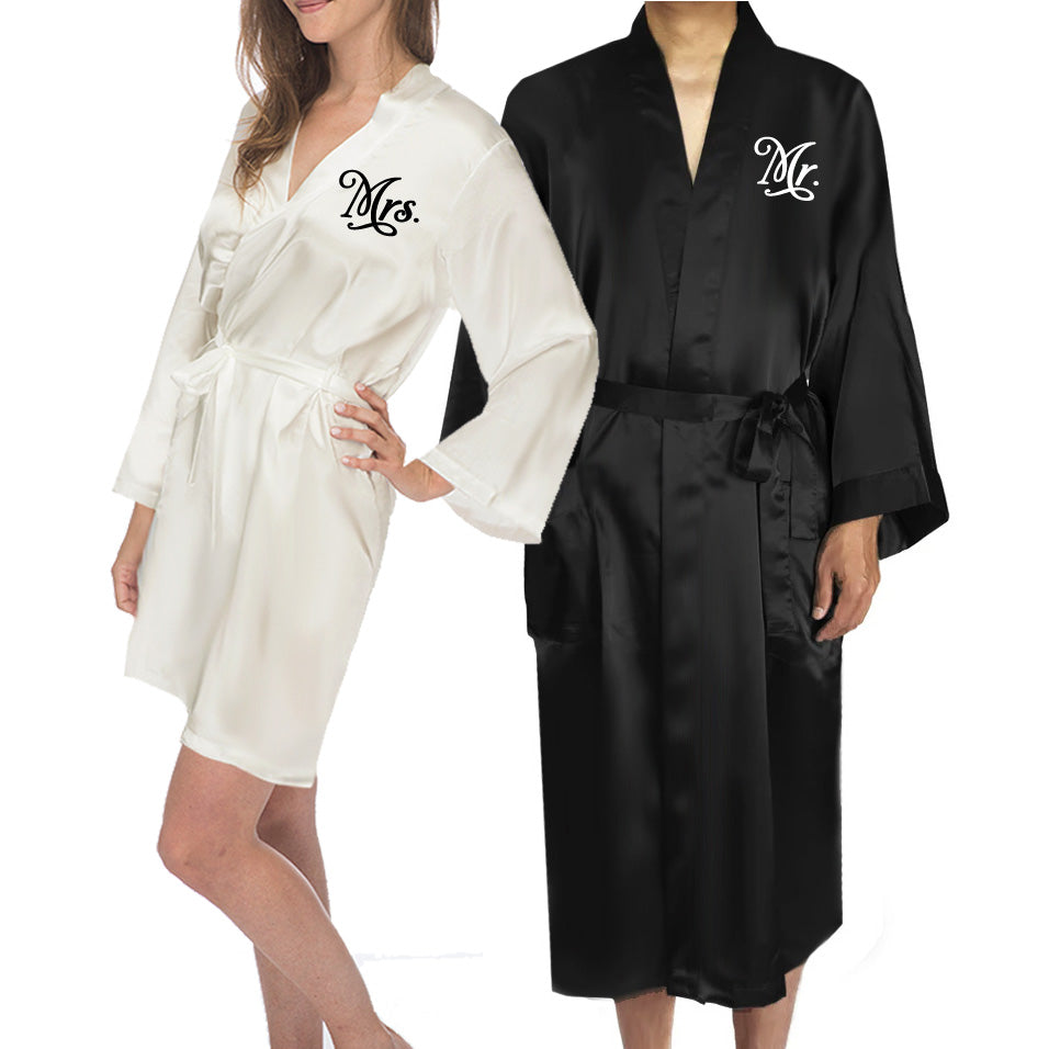 Mr. and Mrs. Robe Set, Bride and Groom Robes, Wedding Robes – Classy Bride
