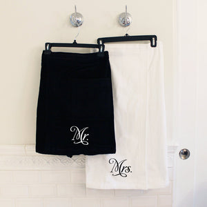Mr. and Mrs. Luxe Terry Velour Spa Wrap Set