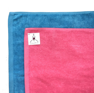 Mr. and Mrs. Towel Set - Turquoise and Fuchsia