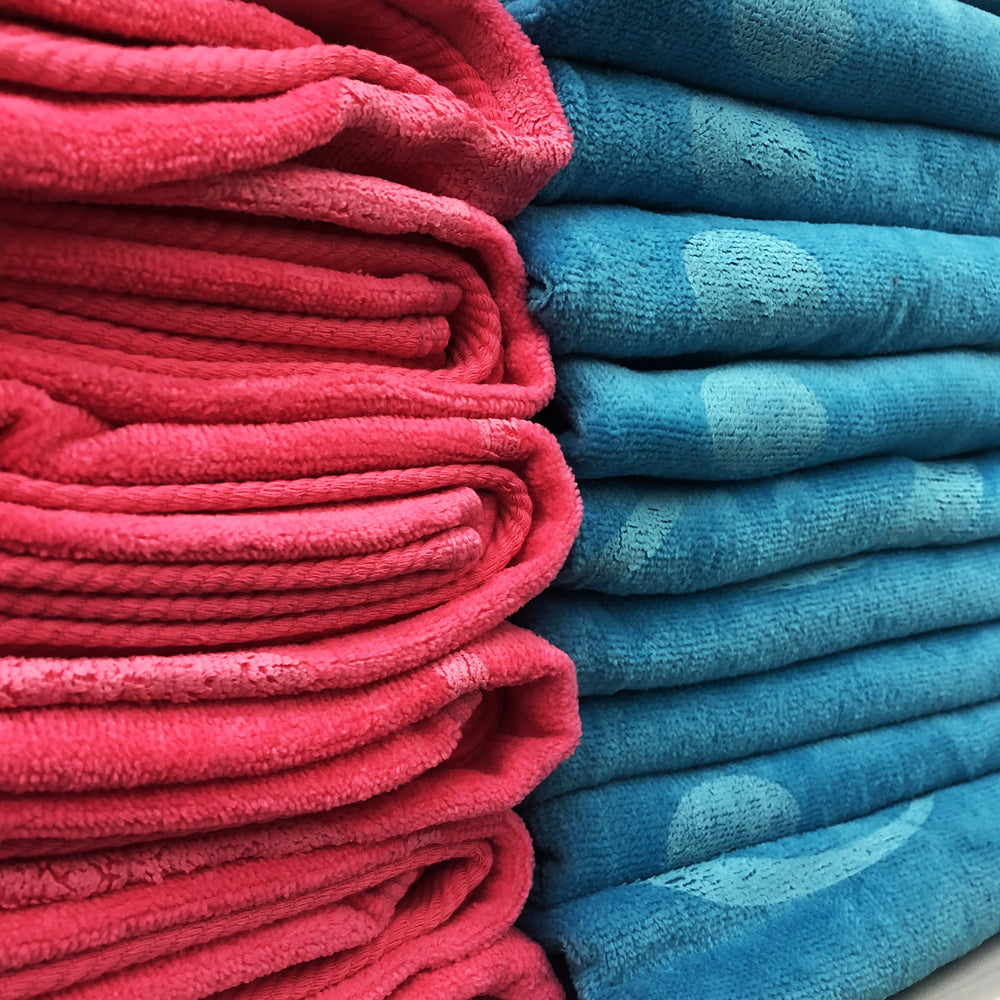 
            
                Load image into Gallery viewer, Mr. and Mrs. Towel Set - Turquoise and Fuchsia
            
        