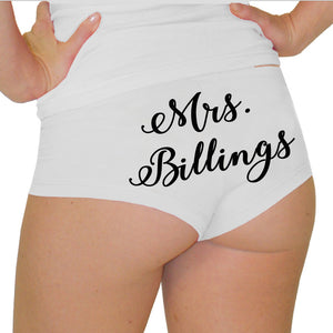 Personalized Mrs. Bridal Boyshorts