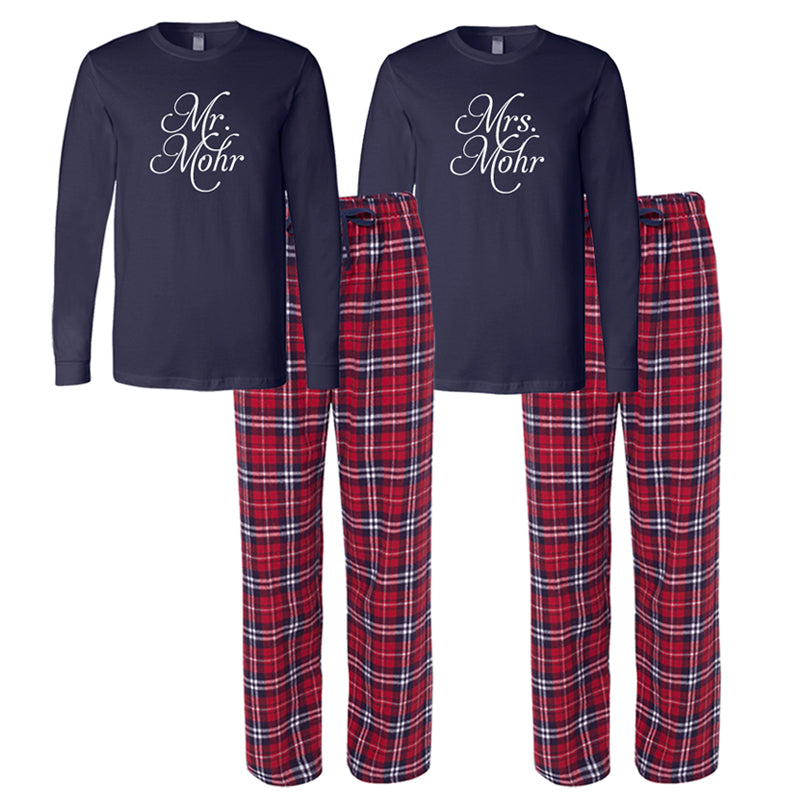 Personalized Mr. and Mrs. Pajamas, Mr. and Mrs. Pajama Set, Bride and Grooom Pajamas, Gifts for the Couple