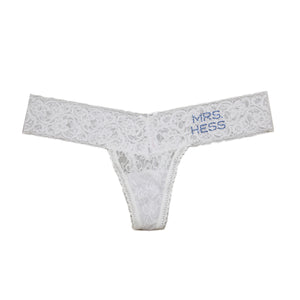
            
                Load image into Gallery viewer, Personalized Mrs. Darling Lace Thong
            
        