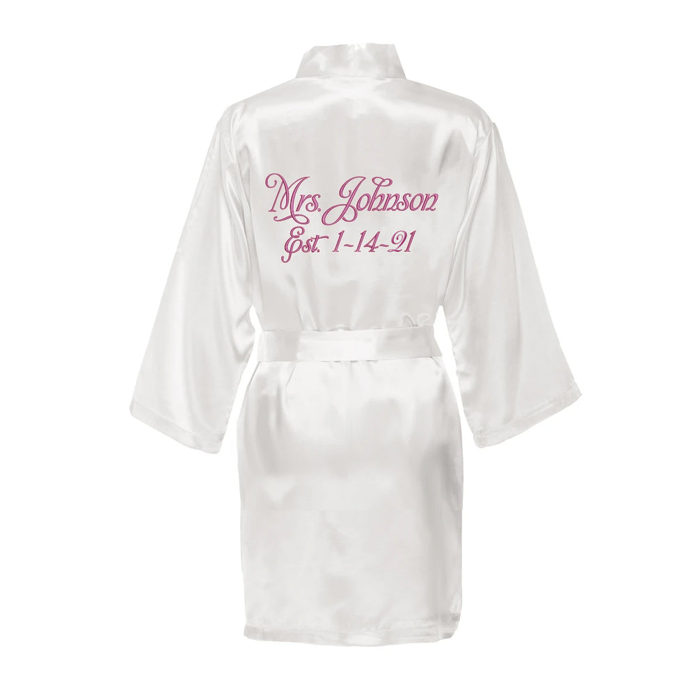 Mrs. Robe, Bridal Robe, Satin Robe, Personalized Mrs. Robe