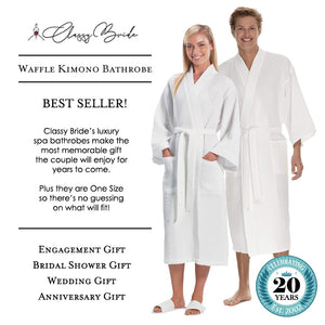 Personalized Mr. and Mrs. Waffle Weave Spa Robe Set