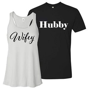 
            
                Load image into Gallery viewer, Wifey and Hubby T-Shirt Set
            
        